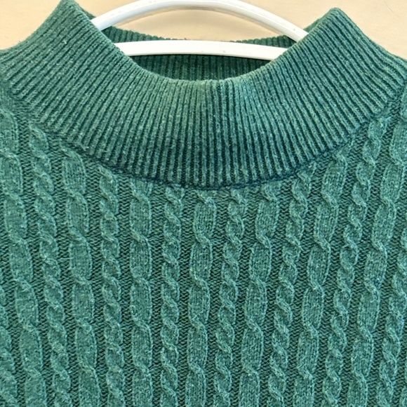 Vintage Parkhurst Green Cable Knit Crewneck 70% Cotton MADE IN CANADA - Picture 6 of 12